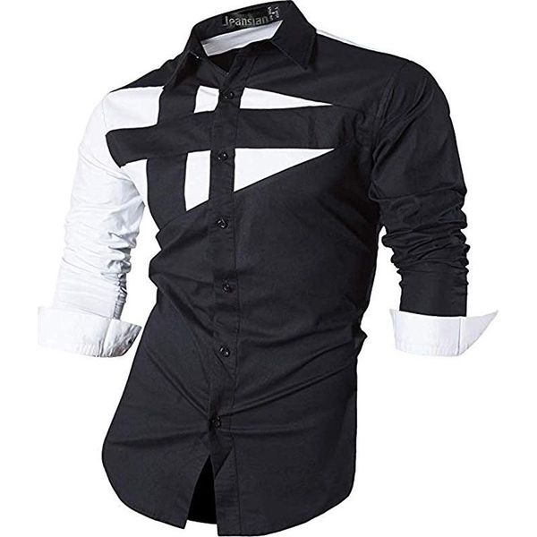 jeansian men's dress shirts casual stylish long sleeve designer button down slim fit 8397 black2, White;black
jeansian men's dress shirts casual stylish long sleeve designer button down slim fit 8397 black2, White;black