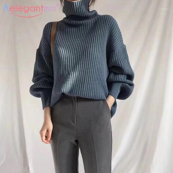 aelegantmis turtleneck knitted sweater women thick ribbed casual loose pullovers vintage warm soft solid jumpers female korean women's, White;black
aelegantmis turtleneck knitted sweater women thick ribbed casual loose pullovers vintage warm soft solid jumpers female korean women's, White;black