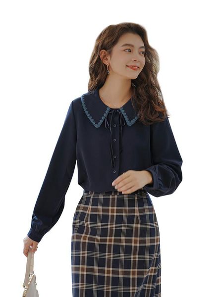 women's blouses & shirts long sleeve simple shirt blouse loose fashion polyester chiffon lapel collar regular ropa para mujer ef50cb, White
women's blouses & shirts long sleeve simple shirt blouse loose fashion polyester chiffon lapel collar regular ropa para mujer ef50cb, White