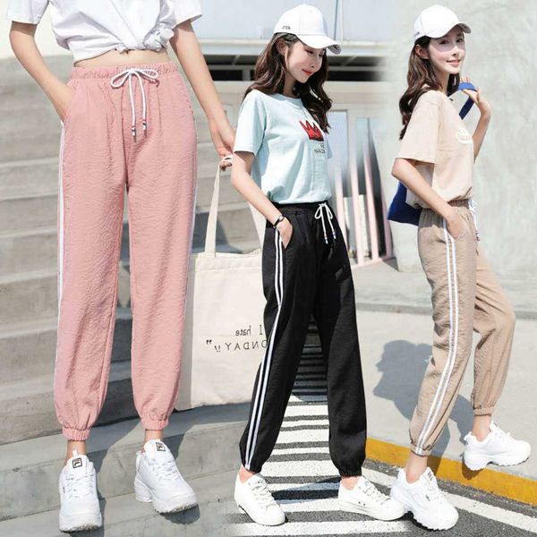 summer sportswear female student korean version harajuku bf fashion thin loose large size ins corset casual pants, Black;white
summer sportswear female student korean version harajuku bf fashion thin loose large size ins corset casual pants, Black;white