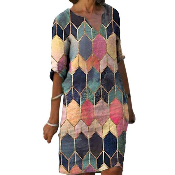women loose dresses print dress summer v neck half sleeve female vintage straight vestidos good quality, Black;gray
women loose dresses print dress summer v neck half sleeve female vintage straight vestidos good quality, Black;gray