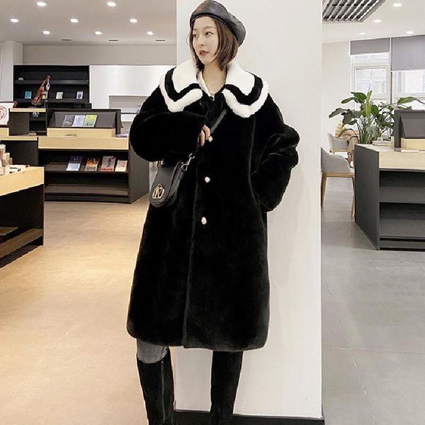 women's fur & faux winter coat women doll collar black buttoned loose mid-length plus size thick warm
women's fur & faux winter coat women doll collar black buttoned loose mid-length plus size thick warm