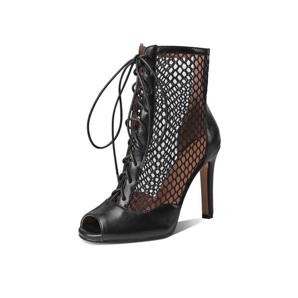 summer fashion black sandals with cross straps fishmouth women's shoes high heel mesh hollow cool boots large size
summer fashion black sandals with cross straps fishmouth women's shoes high heel mesh hollow cool boots large size