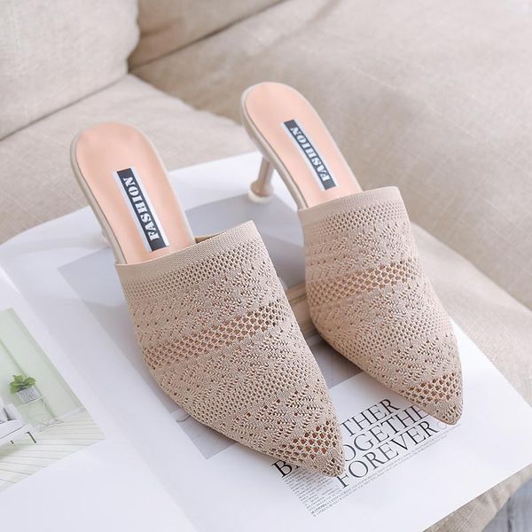 slippers knitted elastic upper mules home women high heel cm female sock shoes summer brand designers 2021, Black
slippers knitted elastic upper mules home women high heel cm female sock shoes summer brand designers 2021, Black