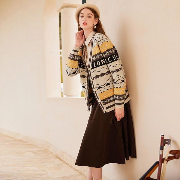 women's sweaters shzq spring and autumn coat 2021 winter lazy wind v-neck loose outer knitted cardigan, White;black
women's sweaters shzq spring and autumn coat 2021 winter lazy wind v-neck loose outer knitted cardigan, White;black