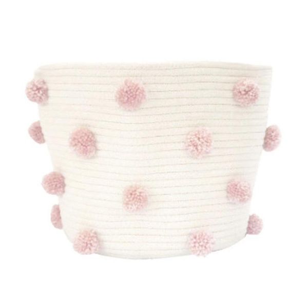 nordic cotton rope knitted pom decoration laundry basket toy storage bucket for home p7ding bags
nordic cotton rope knitted pom decoration laundry basket toy storage bucket for home p7ding bags