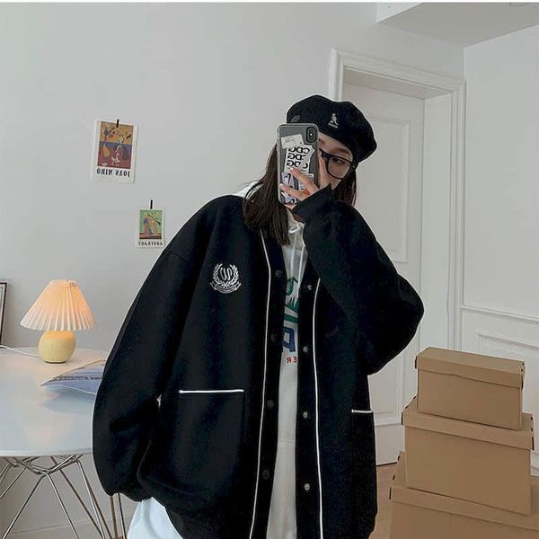 women's jackets female jacket for fall/winter streetwear korean loose style vintage cardigan college plus velvet thick hoodie k1sq, Black;brown
women's jackets female jacket for fall/winter streetwear korean loose style vintage cardigan college plus velvet thick hoodie k1sq, Black;brown