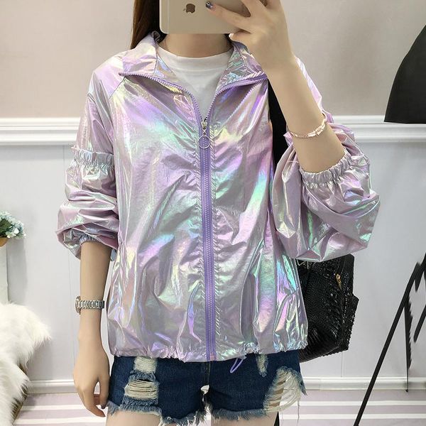 women's jackets 2021 summer women bright print zip up jacket streerwear female oversized drop baseball, Black;brown
women's jackets 2021 summer women bright print zip up jacket streerwear female oversized drop baseball, Black;brown
