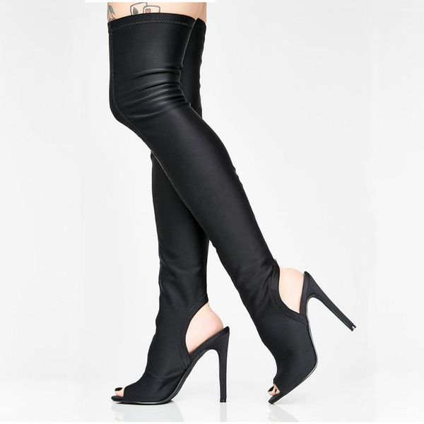 boots mkkhou fashion over the knee women's black fish mouth tight stretch 12cm high heel long large size 
boots mkkhou fashion over the knee women's black fish mouth tight stretch 12cm high heel long large size