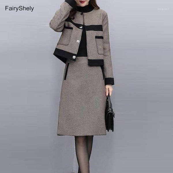 two piece dress fairyshely casual office ladies work skirt crop coat suit women 2021 autumn winter button pocket woolen jackt 2 set, White
two piece dress fairyshely casual office ladies work skirt crop coat suit women 2021 autumn winter button pocket woolen jackt 2 set, White