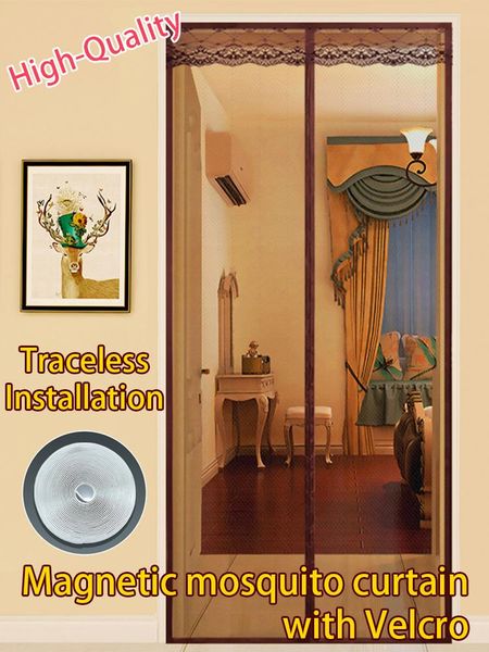 curtain & drapes anti-mosquito magnetic screen door mesh net anti insect bug mosquito of kitchen