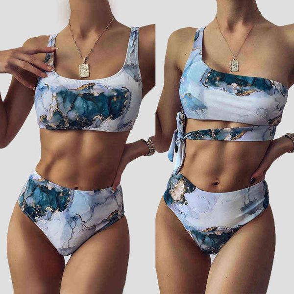 women's printed sports bikini belt, marble enhanced swimsuit, high waist swimsuit, beachwear 2022, White;black
women's printed sports bikini belt, marble enhanced swimsuit, high waist swimsuit, beachwear 2022, White;black
