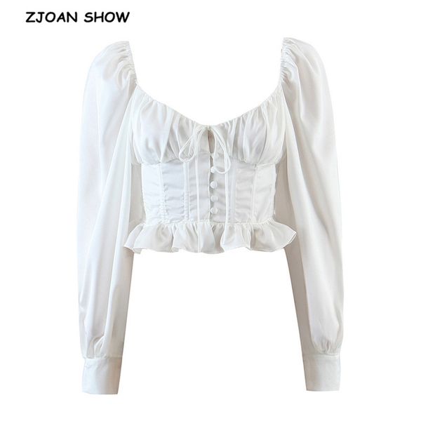 vintage long sleeve bandage cross lacing up cropped shirt women french style ladies wood ears dropped slim crop blouses 210730, White
vintage long sleeve bandage cross lacing up cropped shirt women french style ladies wood ears dropped slim crop blouses 210730, White