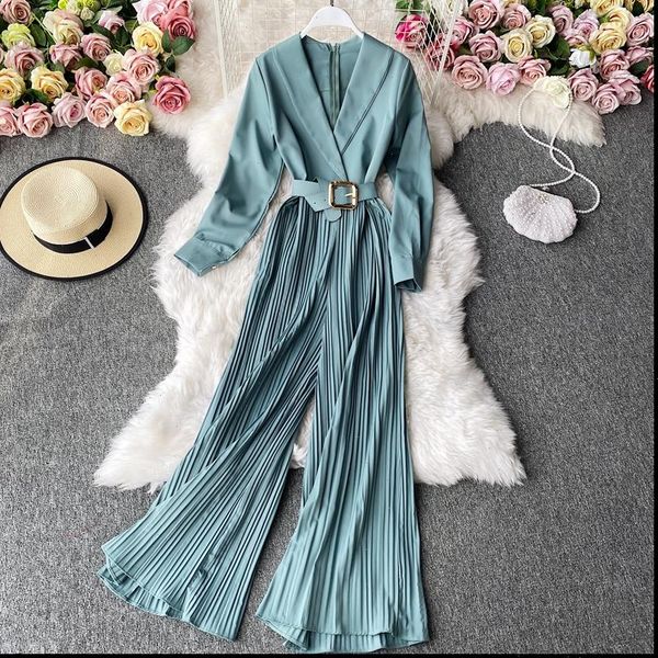 overalls elegant long sleeve v women jumpsuits neck solid loose pleated black bodysuit autumn fashion ladies rompers, Black;white
overalls elegant long sleeve v women jumpsuits neck solid loose pleated black bodysuit autumn fashion ladies rompers, Black;white