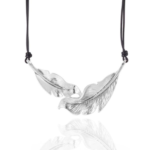 chokers creative simple double silver color leaf pendant necklace women's trend punk rope chain fashion ladies party jewelry gifts, Golden;silver
chokers creative simple double silver color leaf pendant necklace women's trend punk rope chain fashion ladies party jewelry gifts, Golden;silver