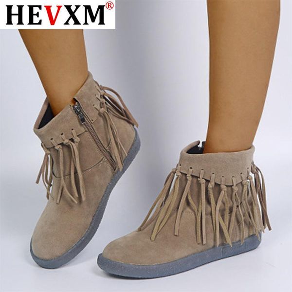 boots 2021 women ankle tassel big size fashion women's zip fringe female vintage round toe shoes ladies casual flat, Black 
boots 2021 women ankle tassel big size fashion women's zip fringe female vintage round toe shoes ladies casual flat, Black