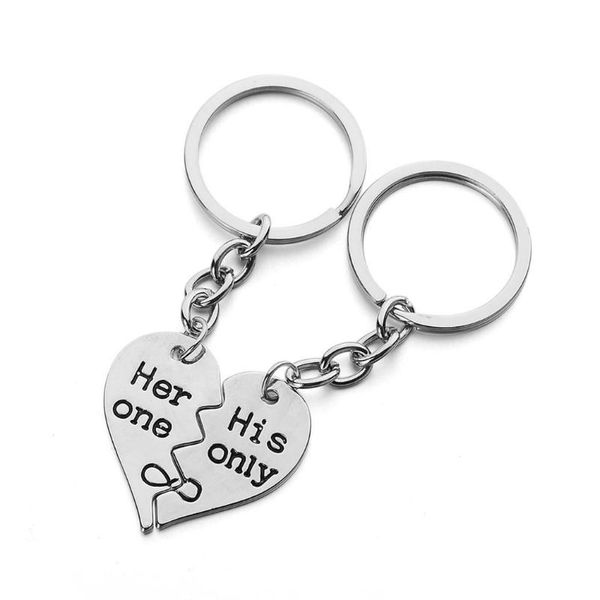 keychains cute heart shape pendant key chain bag holder, accessory silver decoration keyring set holder lettering