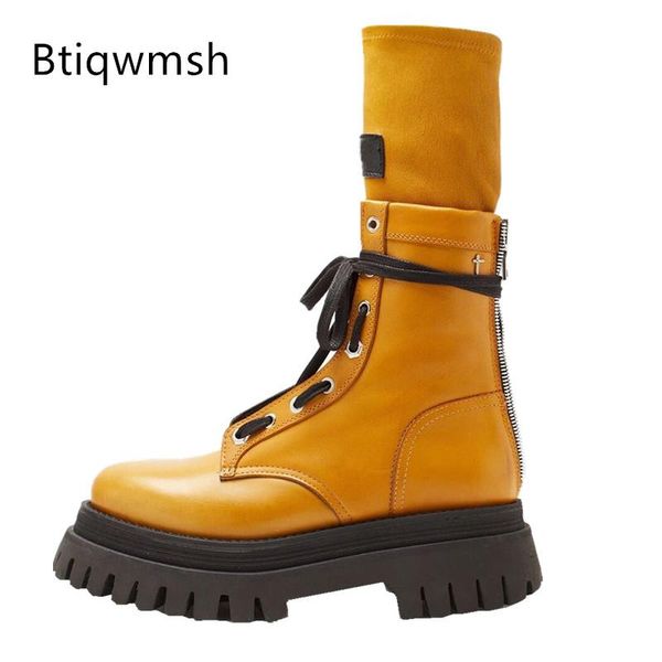 boots est yellow real leather motorcycle woman round toe weave sock lace up thick bottom ankle botas de mujer, Black
boots est yellow real leather motorcycle woman round toe weave sock lace up thick bottom ankle botas de mujer, Black