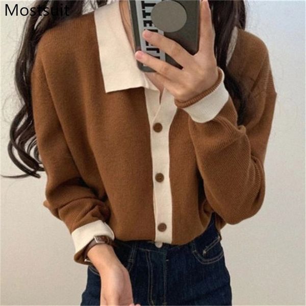 color-blocked knitted cardigan women autumn full sleeve single-breasted turn-down collar korean ladies sweater jumpers 210513, White;black
color-blocked knitted cardigan women autumn full sleeve single-breasted turn-down collar korean ladies sweater jumpers 210513, White;black
