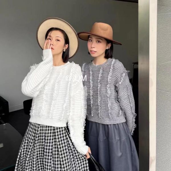 women's sweaters knitted woman pull femme long sleeve crop korean fashion sweater women pullover drop, White;black
women's sweaters knitted woman pull femme long sleeve crop korean fashion sweater women pullover drop, White;black