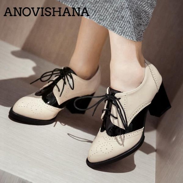 dress shoes anovishana carved oxfords woman high heel pumps lace up women oxford brogues for sapatos feminino b336, Black
dress shoes anovishana carved oxfords woman high heel pumps lace up women oxford brogues for sapatos feminino b336, Black