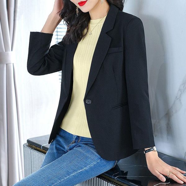 elegant black single button women blazer fashion vintage loose office ladies outerwear female jackets women's suits & blazers, White;black
elegant black single button women blazer fashion vintage loose office ladies outerwear female jackets women's suits & blazers, White;black