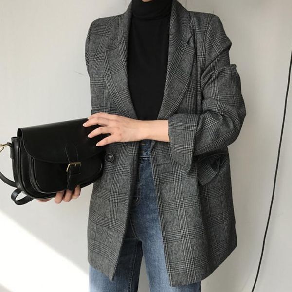 women's jackets women 2021 winter spring plaid double breasted pockets formal checkered outerwear, Black;brown
women's jackets women 2021 winter spring plaid double breasted pockets formal checkered outerwear, Black;brown