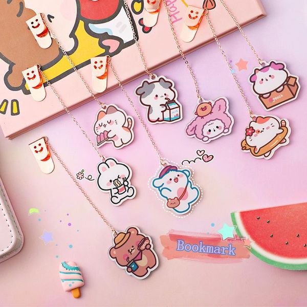 yisuremia 1pc cute cartoon bear cat cow acrylic pendant paper bookmarks for books kawaii creative school stationery supplies bookmark
yisuremia 1pc cute cartoon bear cat cow acrylic pendant paper bookmarks for books kawaii creative school stationery supplies bookmark