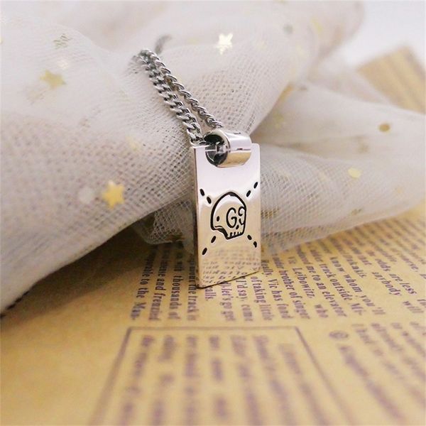 fashion square necklace men's and women's skull military pendant double-sided carved sweater chain valentine's day gift jewel, Silver
fashion square necklace men's and women's skull military pendant double-sided carved sweater chain valentine's day gift jewel, Silver