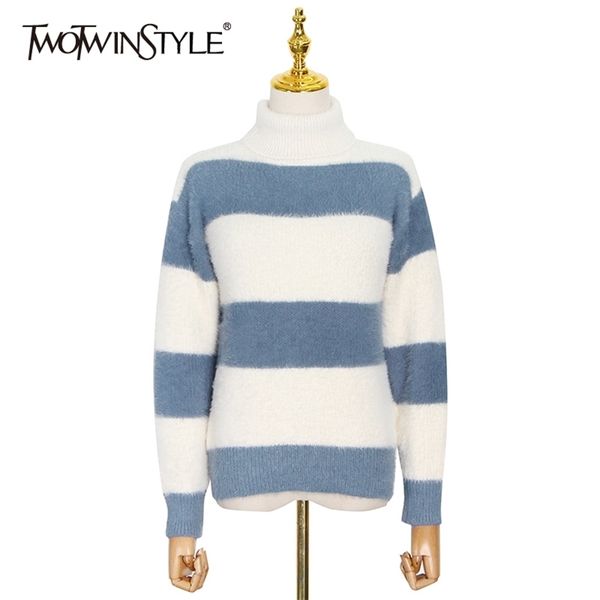 korean print striped knitted pullovers female turtleneck long sleeve casual hit color sweater fashion spring 210524, White;black
korean print striped knitted pullovers female turtleneck long sleeve casual hit color sweater fashion spring 210524, White;black