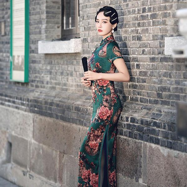 ethnic clothing spring and summer chinese style fenghua luo cheongsam elegant retro body-building dress, Red
ethnic clothing spring and summer chinese style fenghua luo cheongsam elegant retro body-building dress, Red