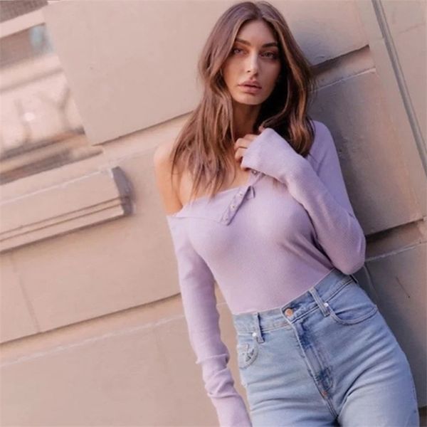one shoulder knitted sweater jumper women autumn elegant vintage pullovers winter female basic purple 210427, White;black
one shoulder knitted sweater jumper women autumn elegant vintage pullovers winter female basic purple 210427, White;black