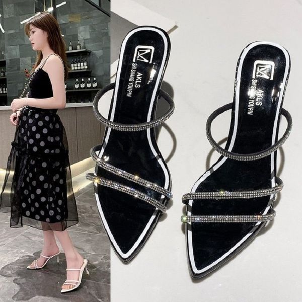 sandals one-word buckle sandals summer all-match fashion fresh small high heels women's stiletto slippers, Black
sandals one-word buckle sandals summer all-match fashion fresh small high heels women's stiletto slippers, Black