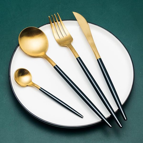 4pcs black dinnerware set 18/10 stainless steel cutlery rainbow dinner knife fork spoon silverware kitchen tableware sets
4pcs black dinnerware set 18/10 stainless steel cutlery rainbow dinner knife fork spoon silverware kitchen tableware sets