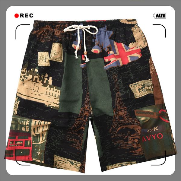 2021 soccer shorts summer style cotton and linen printed big pants beach men's loose hamsik ddd888, Black;red
2021 soccer shorts summer style cotton and linen printed big pants beach men's loose hamsik ddd888, Black;red