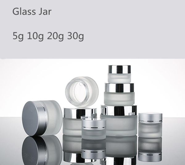 refillable frosted glass transparent face cream bottle jar with silver cap eye 5g 10g 20g 30g 50g storage bottles & jars
refillable frosted glass transparent face cream bottle jar with silver cap eye 5g 10g 20g 30g 50g storage bottles & jars
