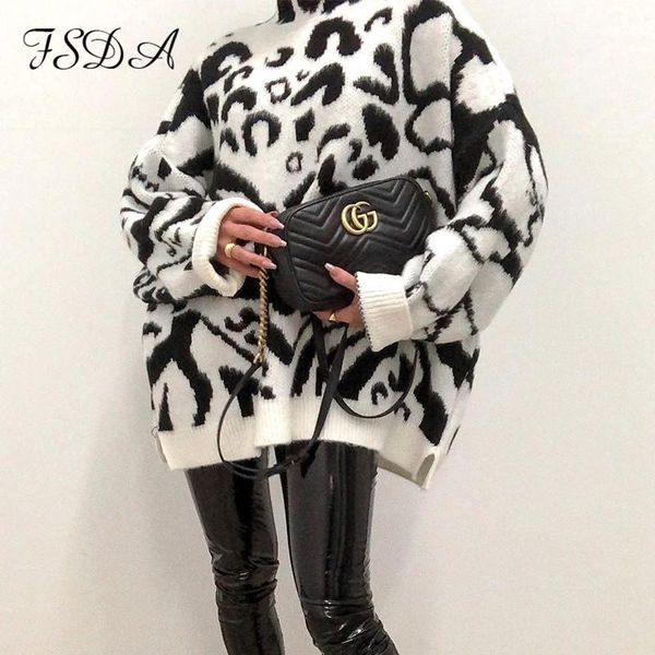 women's sweaters fsda 2021 turtleneck loose sweater dress women zebra knitted long sleeve autumn winter oversized jumper casual pullove, White;black 
women's sweaters fsda 2021 turtleneck loose sweater dress women zebra knitted long sleeve autumn winter oversized jumper casual pullove, White;black