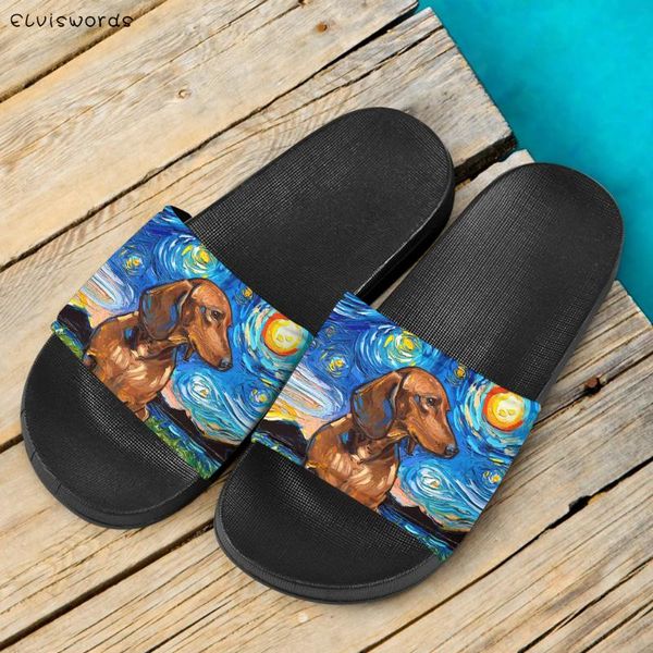 animal oil painting art dachshund pattern women slippers comfortable home footwear anti slip flip flops zapatillas, Black
animal oil painting art dachshund pattern women slippers comfortable home footwear anti slip flip flops zapatillas, Black