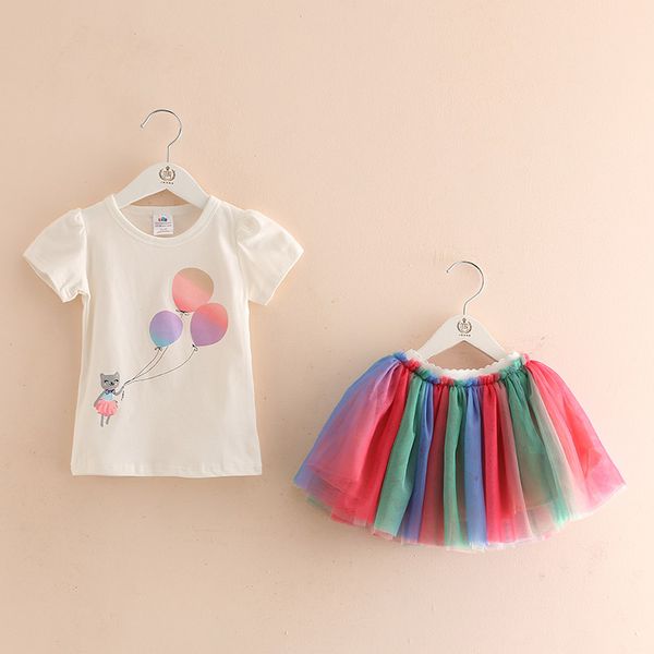 2021 summer 3 4-10 years old kids girl party elegant princess cat balloon t shirt+colorful rainbow lace skirt 2 piece dress sets, White;black
2021 summer 3 4-10 years old kids girl party elegant princess cat balloon t shirt+colorful rainbow lace skirt 2 piece dress sets, White;black