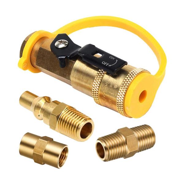 garden decorations solid brass 1/4 quick connect disconnect kit adapter shutoff valve & full flow male plug for rv propane/natural gas stead
garden decorations solid brass 1/4 quick connect disconnect kit adapter shutoff valve & full flow male plug for rv propane/natural gas stead