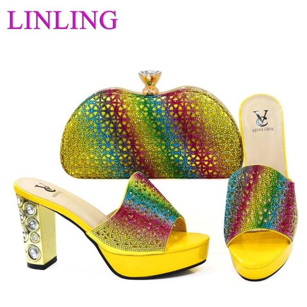 dress shoes the yellow classics style nigerian women and bag to match slippers summer with shinning crystal for wedding party, Black
dress shoes the yellow classics style nigerian women and bag to match slippers summer with shinning crystal for wedding party, Black