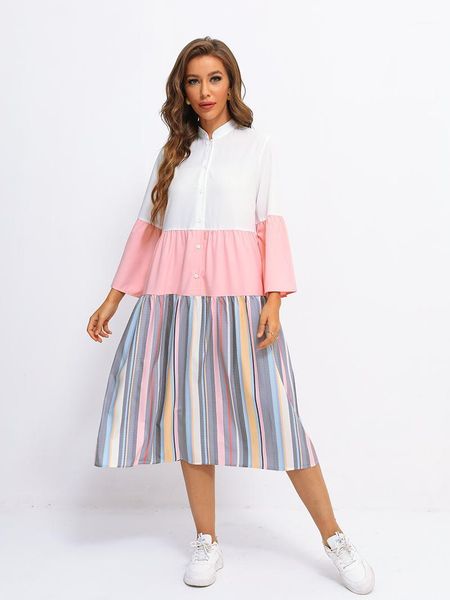 casual dresses fridayin 2021 women bohemian color stripe matching loose shirt dress, Black;gray
casual dresses fridayin 2021 women bohemian color stripe matching loose shirt dress, Black;gray