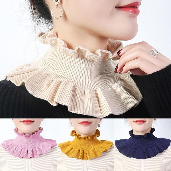 scarves winter women ruffles fake collar knitted turtleneck windproof solid color girl detachable scarf wrap false accessory, Blue;gray
scarves winter women ruffles fake collar knitted turtleneck windproof solid color girl detachable scarf wrap false accessory, Blue;gray