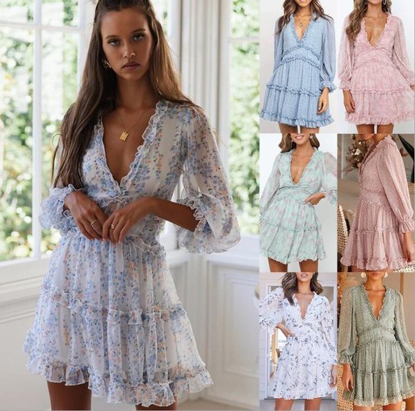 casual dress women fashion spring summer floral print v-neck lantern sleeve ruffl backls holiday beach casual bohemian mid 9rv4, Black;gray
casual dress women fashion spring summer floral print v-neck lantern sleeve ruffl backls holiday beach casual bohemian mid 9rv4, Black;gray