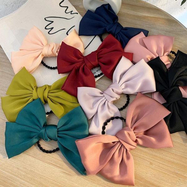 french elegant satin large bow hairpin korean retro temperament clip head hair accessories fashion style1