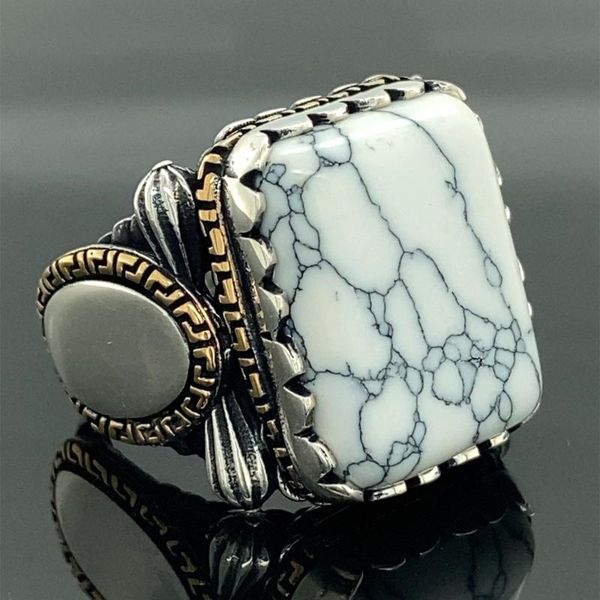 cluster rings men handmade ring , howlite stone natural square ottoman style 925k sterling silver, Golden;silver
cluster rings men handmade ring , howlite stone natural square ottoman style 925k sterling silver, Golden;silver