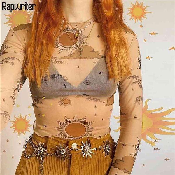 sun moon print mesh t-shirt female skinny crop fashion summer o-neck long sleeve harajuku streetwear 210510, White
sun moon print mesh t-shirt female skinny crop fashion summer o-neck long sleeve harajuku streetwear 210510, White