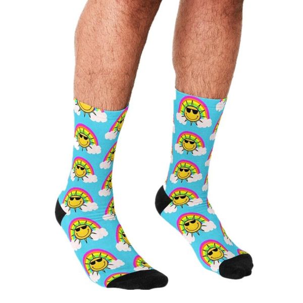 men's socks funny smiling sun and rainbow pattern printed hip hop men happy cute boys street style crazy for, Black
men's socks funny smiling sun and rainbow pattern printed hip hop men happy cute boys street style crazy for, Black