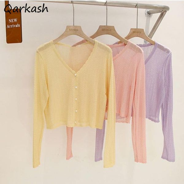 women's knits & tees cardigan women sweater hollow out design sweet candy colors solid v-neck summer all-match single breasted straight, White
women's knits & tees cardigan women sweater hollow out design sweet candy colors solid v-neck summer all-match single breasted straight, White