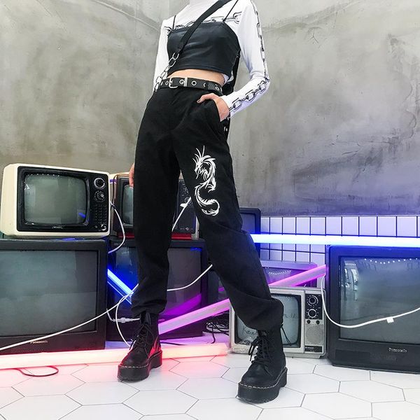 women's sports pants casual dragon embroidered leggings & capris, Black;white
women's sports pants casual dragon embroidered leggings & capris, Black;white